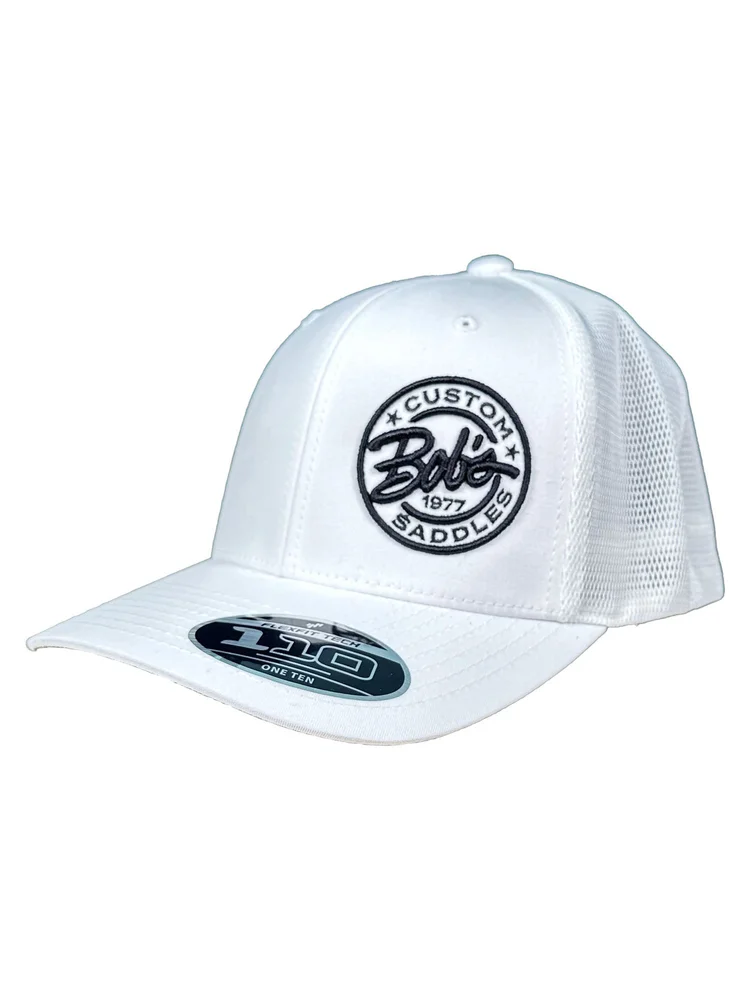 07 - White Cap with Round Black Logo